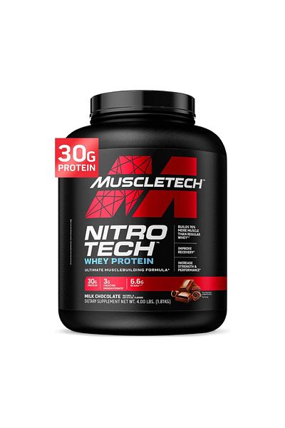 MUSCLETECH بروتين مصل اللبن نيترو تك، بنكهة شوكولاتة الحليب، 4 أرطال، تركيبة مثالية لبناء العضلات