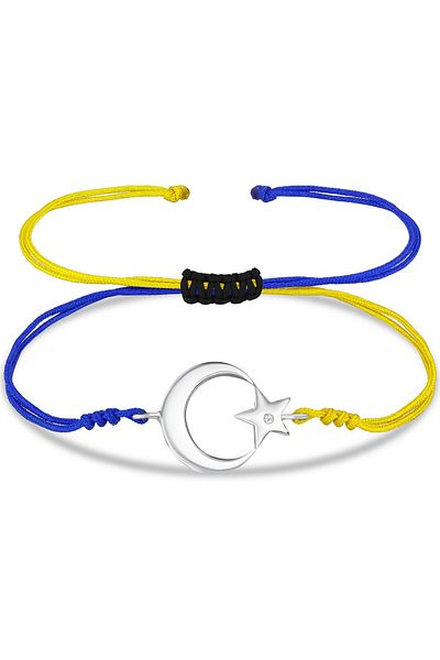 Takı Dükkanı Unisex Moon Star Yellow Navy Blue String Bracelet - Bbb24