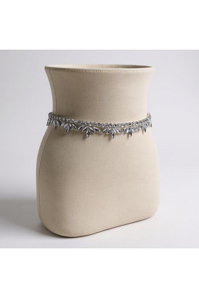 WeddingShopStone Stoned Belt Silver Crystal- Bridal Henna Evening Dress Engagement Brooch