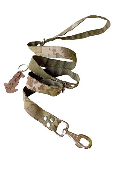 balkonda Köpek Gezdirme Kayışı Kamuflaj Kolon Kalın Kancalı Gezdirme Kayışı:120cm Dog Leash B3-3