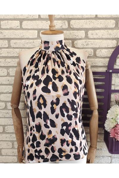 rengamoda Μπλούζα Micro Fabric με σχέδιο Leopard 56 cm