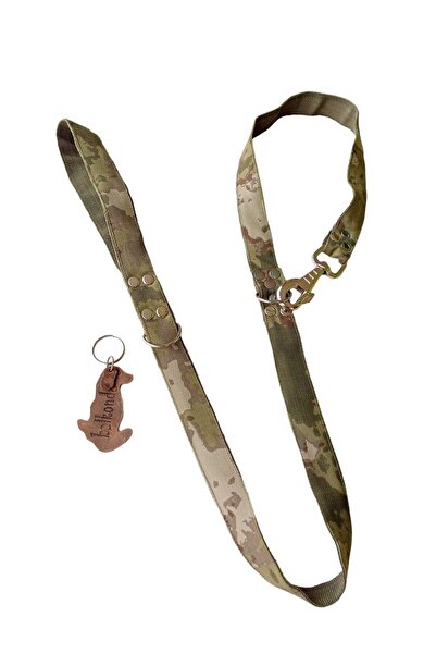balkonda Köpek Gezdirme Kayışı Kamuflaj Kolon Kalın Kancalı Gezdirme Kayışı:120cm Dog Leash B3-3