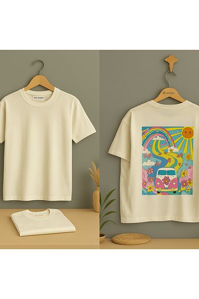 KURGAN TEKSTİL Tricou unisex pentru copii, cu mânecă scurtă, cu imprimeu pe spate