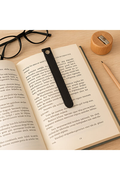 natderi Genuine Leather Bookmark – Black Color – Stylish and Durable Design