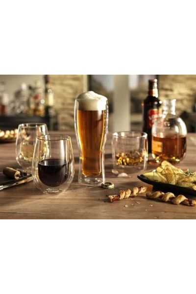 ZWILLING Sorrento Double Glazed 2-Piece Beer Cup, 414 Ml, Glass, Clear Glass