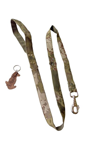balkonda Köpek Gezdirme Kayışı Kamuflaj Kolon Kalın Kancalı Gezdirme Kayışı:120cm Dog Leash B3-3