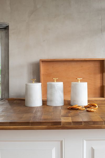 Akayev Marble White Hazel 3-Piece Spice Rack