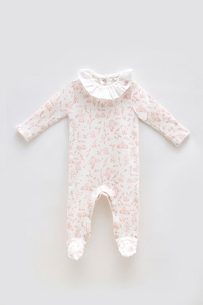 Atelier Babbi Baby Rompers - Toile De Jouy / Pink