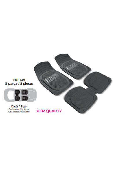 SAFİR Renault Symbol Uyumlu Universal Derin Havuzlu Paspas Krom Karbon