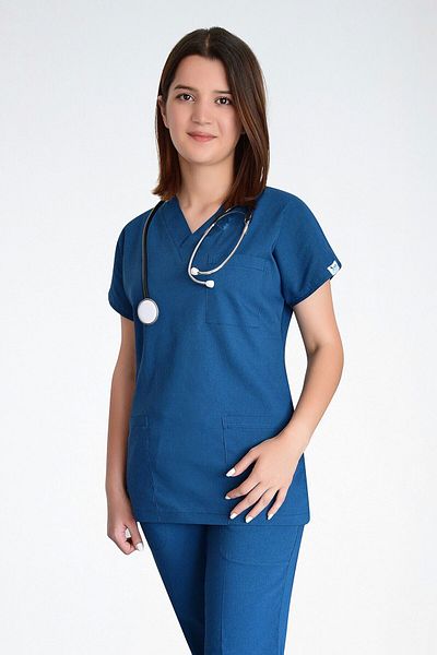 Nur Medikal Giyim Set de uniforme chirurgicale unisex din lycra albastru petrol