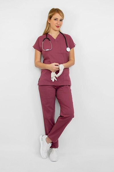 Nur Medikal Giyim Set de sus și de jos Dusty Rose Lycra