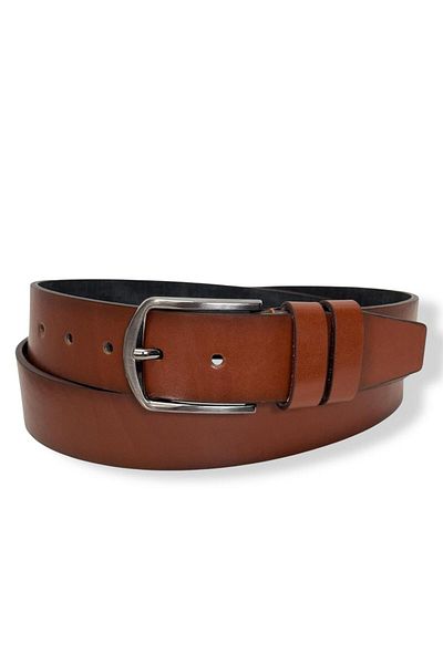 Gesa Men's Faux Leather Sports Tan Belt 4 cm