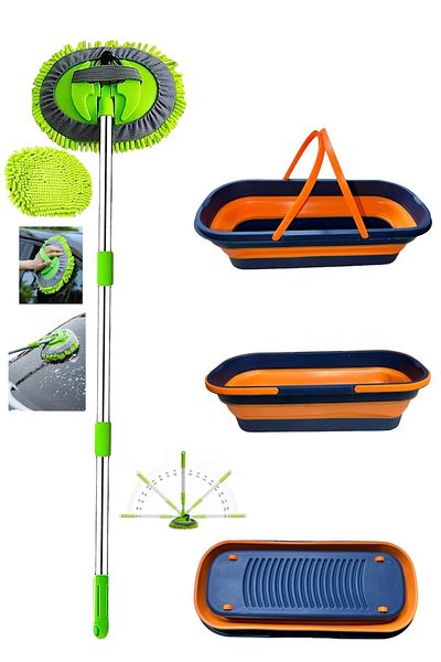 Hansel Telescopic Auto Cleaning Mop + Foldable Wheel Bucket Auto Washing Set