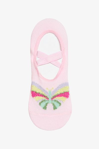 Penti Hellrosa Ballerina-Socken mit Schmetterlingsmuster für Mädchen