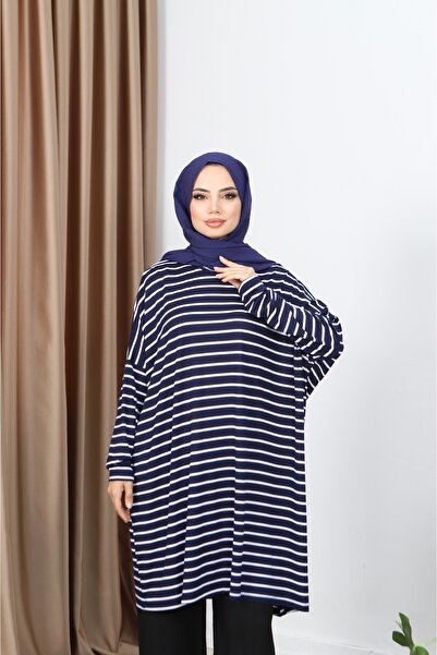 NİSUM MODA Striped Combed Tunic