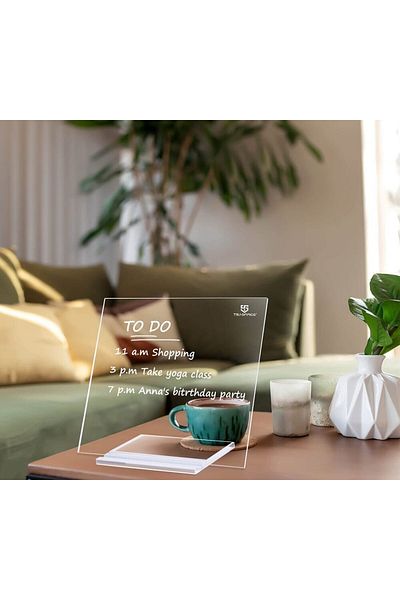 SMARTPOINTS Acrylic Dry Erase White Board - 10 x 10 Inches