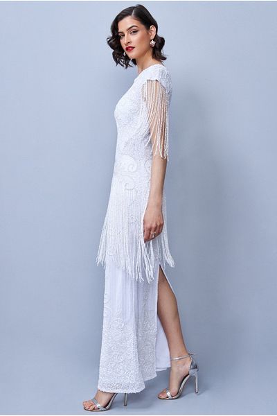 GATSBYLADY LONDON Ethel Maxi Wedding Gown in White