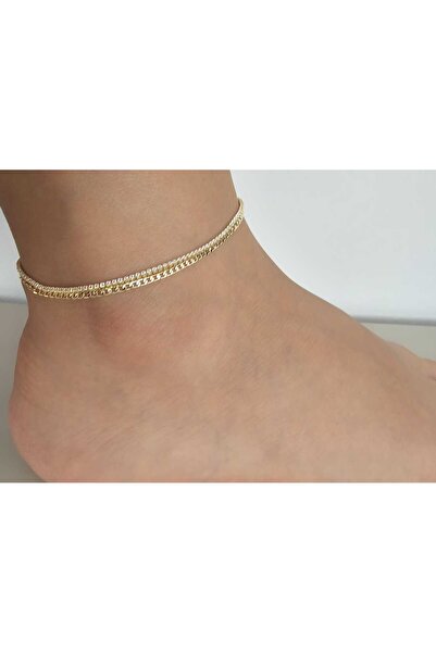 Zivazer Store خلخال نسائي من حجر الزركون المقاوم للصدأ