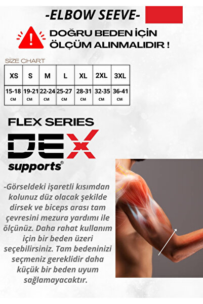 Dex Supports Lasting Energy Fitness Spor Dirseklik , Ortopedik Antrenman Dirsekliği, Elbow Sleeve , 2 Adet