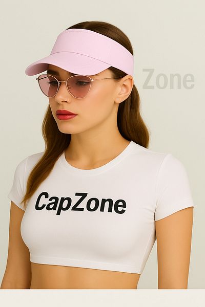 CapZone Visor Hat Unisex Tennis Hat with Uv Protection 100% Cotton Light Pink