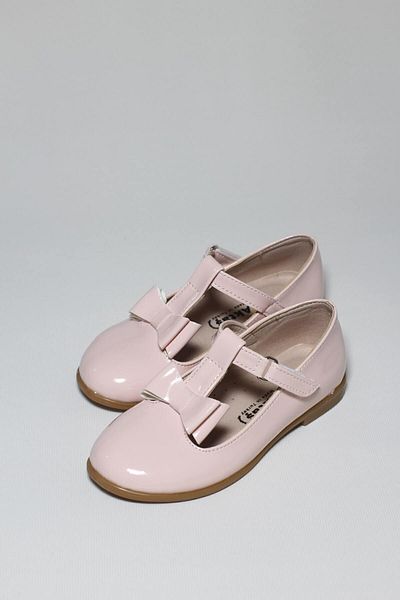 AKTAŞ ORTOPEDİ Girl's Poled Bottom Bow Tie Bowtie Powder Patent Leather Orthopedic Ballerina Shoes