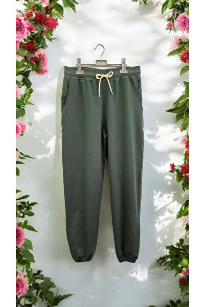 AHMERA بنطال رياضي للركض بقصة عادية باللون الأخضر الكاكي للجنسين مع جيوب