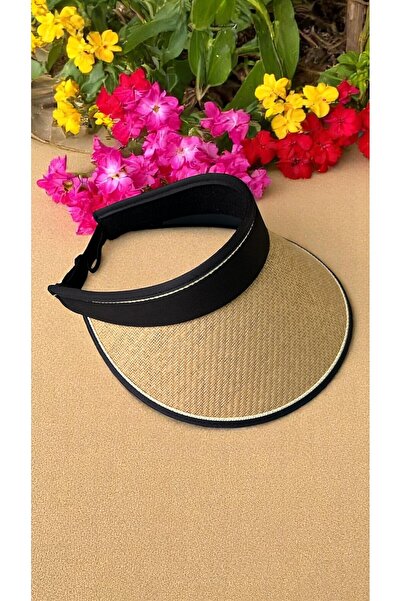 Deeplively Kadın Hasır Şapka Yazlık Plaj Şapka Premium Kalite - Vizör Şapka