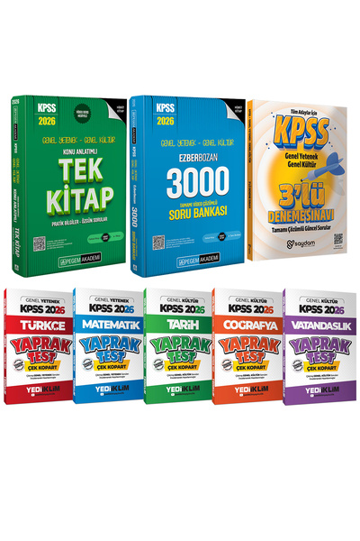 Pegem Akademi Yayıncılık 2026 KPSS Lisans Karma Set(Konu Anlatımı Tek Kitap-Ç...