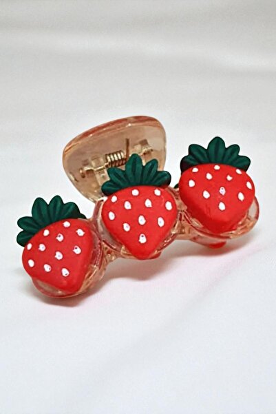 PETEK AKSESUAR Διαφανής αγκράφα φράουλας 6 εκ.