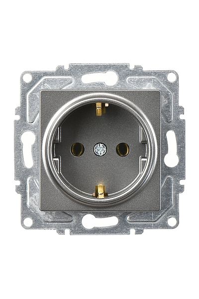 Günsan Eqona Smoked Grounded Socket Mechanism