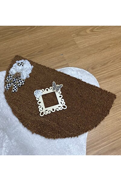 Marrone سجادة باب أمامية فروع زنبركية إطار مأخذ توصيل شريط مربعات فراشة