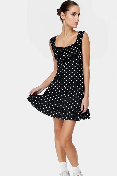 PayBuy Women's Mini a Line Square Neck Floral Knitted Dress Summer Casual Combination Durable Material Premium Quality