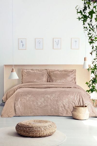 Faiend Double Modern Design Jacquard Bedspread - Mink