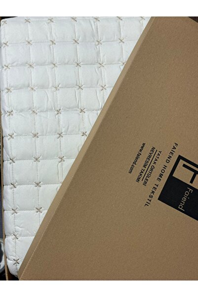 Faiend Quality Quilted Double Bed Cover Set (Cream)