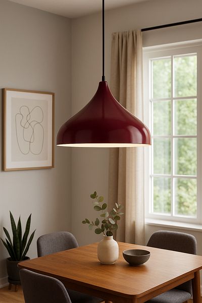 Modavize Reyes Modern Decorative Burgundy-White Pendant Lamp Single Chandelier - Cafe Kitchen Living Room Interior
