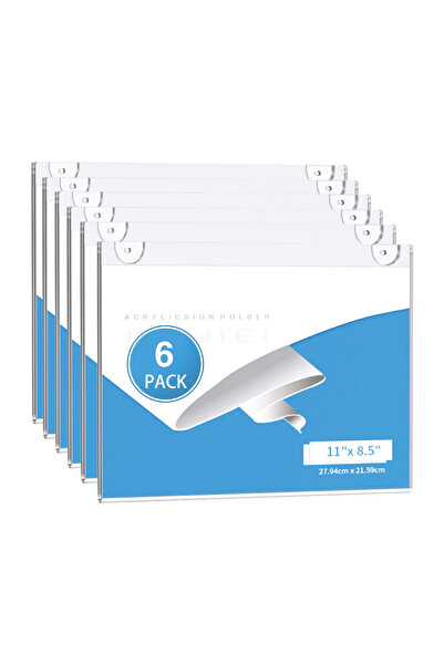 SMARTPOINTS حامل لافتات حائطي من الأكريليك، 8.5 × 11 أفقي، عبوة من 12 قطعة، ح...