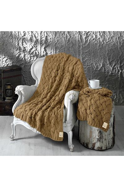 Miespiga Serenita Hair Knitted Knitwear Tv Blanket Throw Sofa Shawl