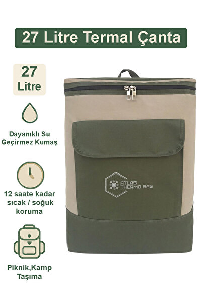 Wallery Bags 27 Litre Isı Yalıtımlı Sırt Çantası Piknik Kamp Plaj Termos Sıca...