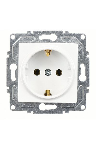 Günsan Visage White Child Proof Covered Grounded Socket Mechanism