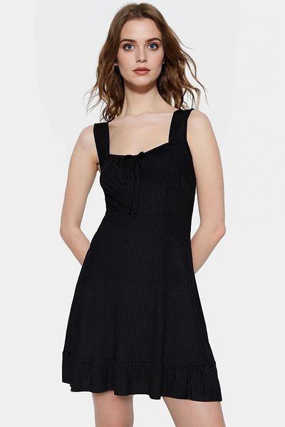 PayBuy Women's Mini a Line Square Neck Floral Knitted Dress Summer Casual Combination Durable Material Premium Quality