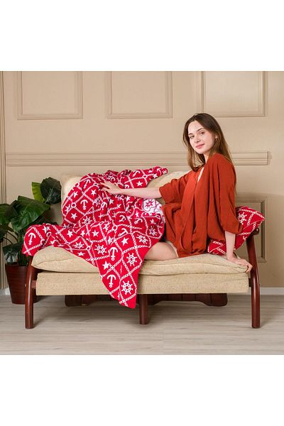 Miespiga Marine Pattern Knit Blanket Sofa Throw