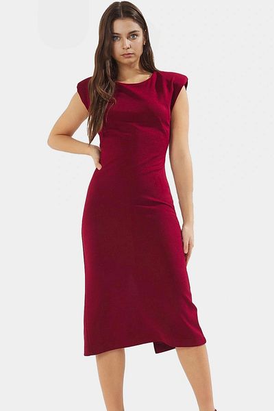 PayBuy Stylish Midi Dress Knitted Fabric Bodycon Fit Casual Style Premium Quality Appearance Long Lasting