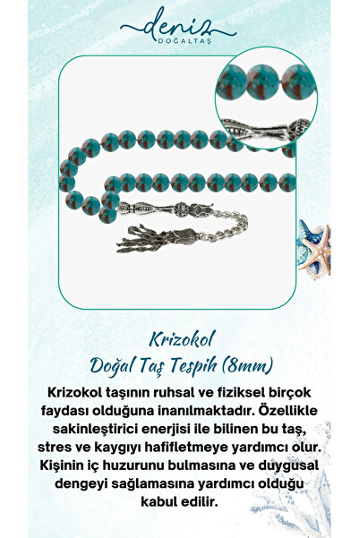 Deniz Doğal Taş Mărgele de rugăciune din piatră naturală certificată Chrysoco...