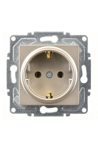 Günsan Eqona Metallic Beige Grounded Socket Mechanism