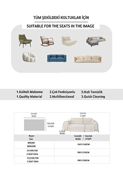 Faiend Seat Cover 180 X 200 Cm Sofa Sofa Bed Divan Armchair Cover Cotton Washable Simple Shawl