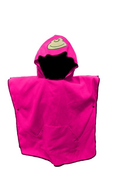 MORDRY Frog Character Printed Hooded Microfiber Children's Poncho, Wearable Towel, Beach Towel