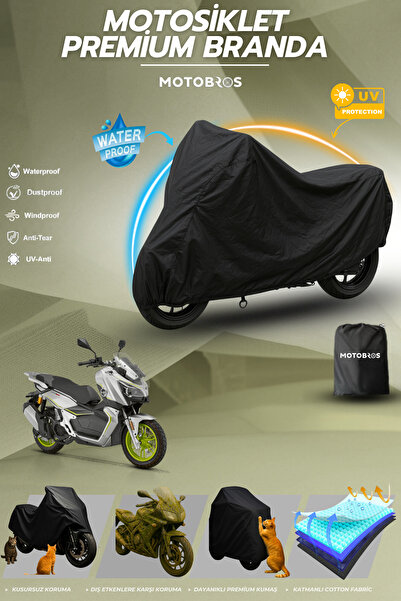 Motobros قماش القنب للدراجات النارية Rks أسود حقيقي مقاوم للماء ومتين (أعلى س...