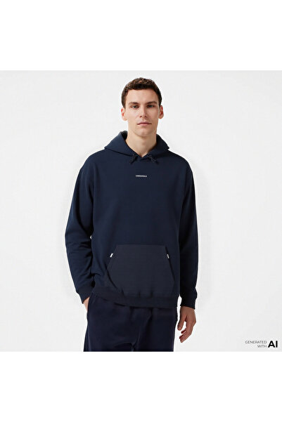 Converse Чоловіча чорна толстовка з капюшоном Wordmark