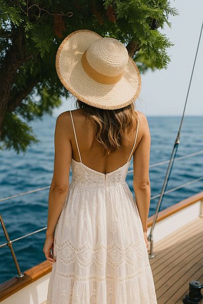 Axesoire 14749 Μπεζ φαρδύ ψάθινο καπέλο