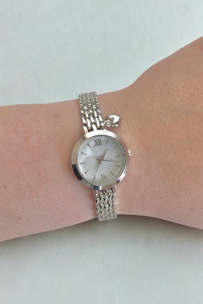 AurorAccessory New Season Pinterest Wristwatch with Hanging Heart Charm